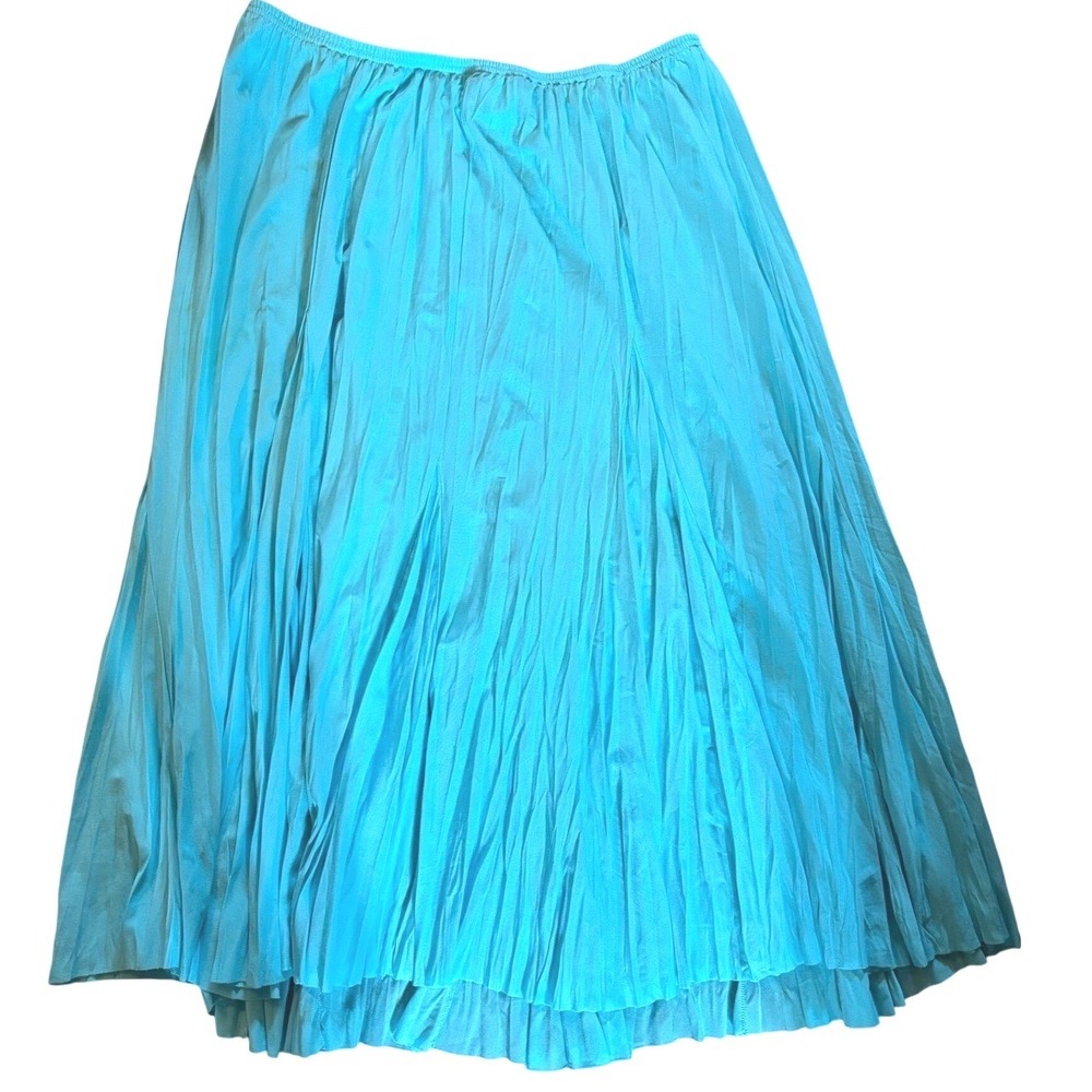 Rafael Woman Turquoise Blue Pleated Midi Skirt